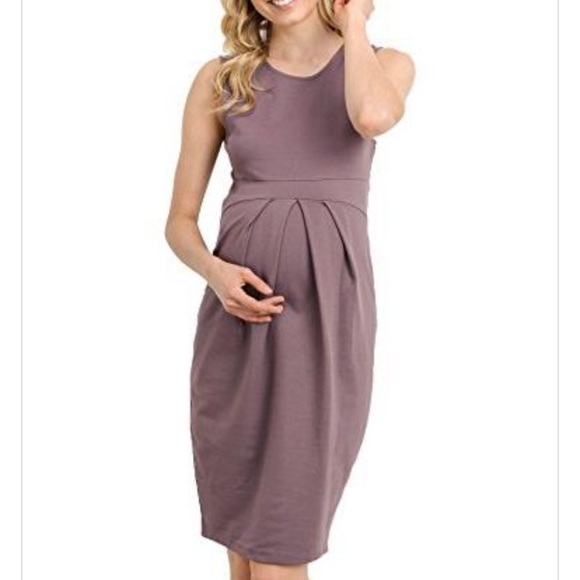 LaClef Maternity Dress Lavender Mauve - Picture 2 of 8